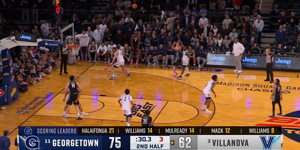 Georgetown's Caleb Williams hits step-back three to seal UPSET win over Villanova and advance to Big East Tournament Semifinals