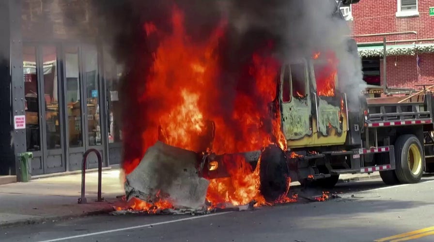  NYC work truck explodes after catching fire