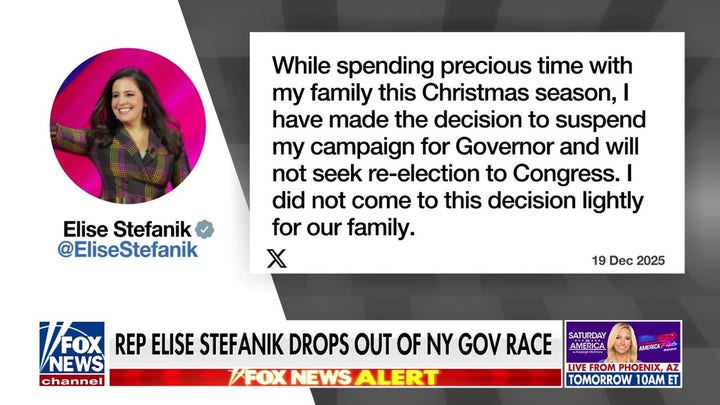 Elise Stefanik drops out of NY governors race, wont seek re-election in Congress