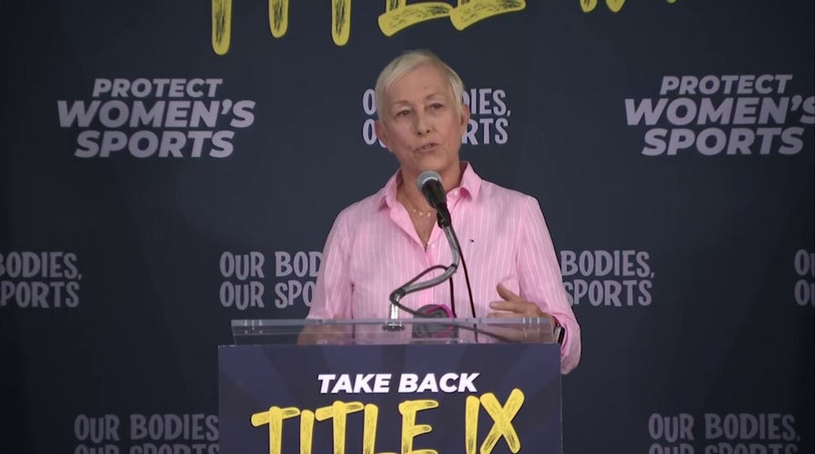 Martina Navratilova speaks at 'Take Back Title IX' rally