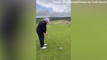 Trump plays a round of golf at Turnberry amid visit to Scotland