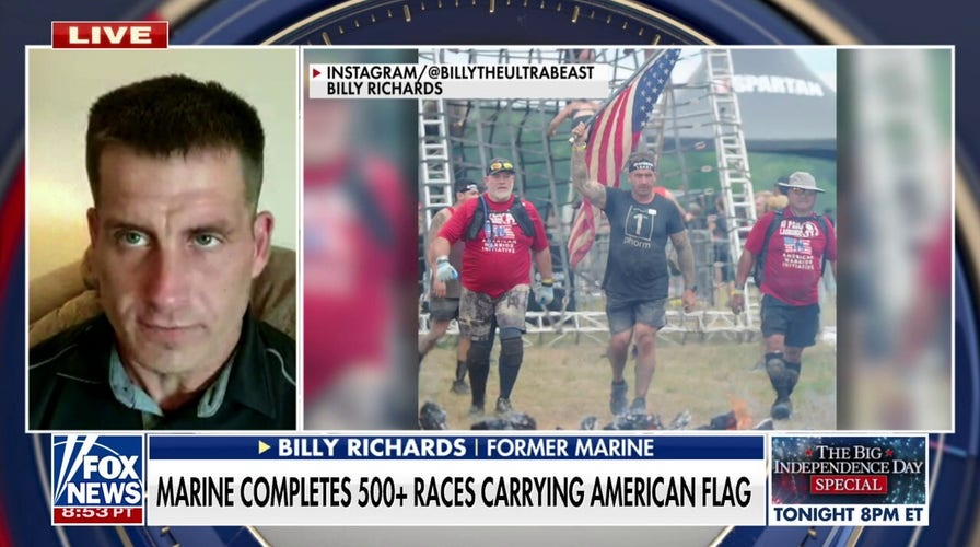 Marine veteran completes more than 500 races carrying American flag