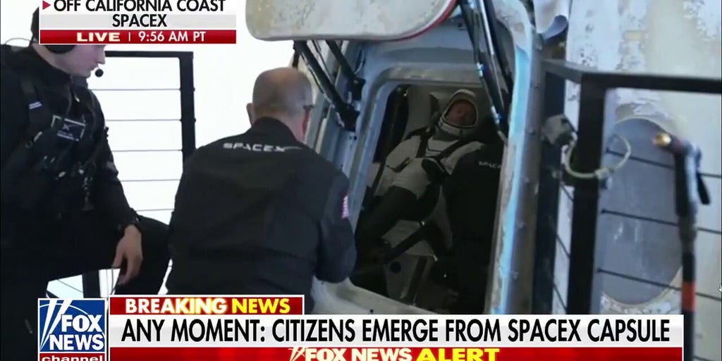 Citizens set to emerge from SpaceX capsule following historic mission