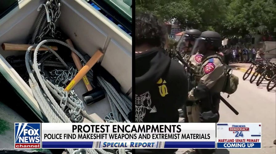 Police find weapons at protest encampments