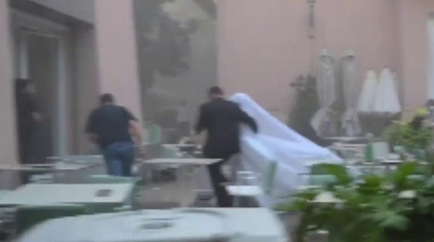 Raw video: Beirut blast interrupts bride's photoshoot