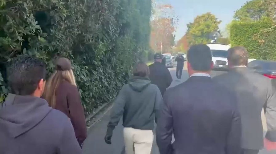 Nick Reiner's lawyer arrives at the home of Rob and Michele Reiner