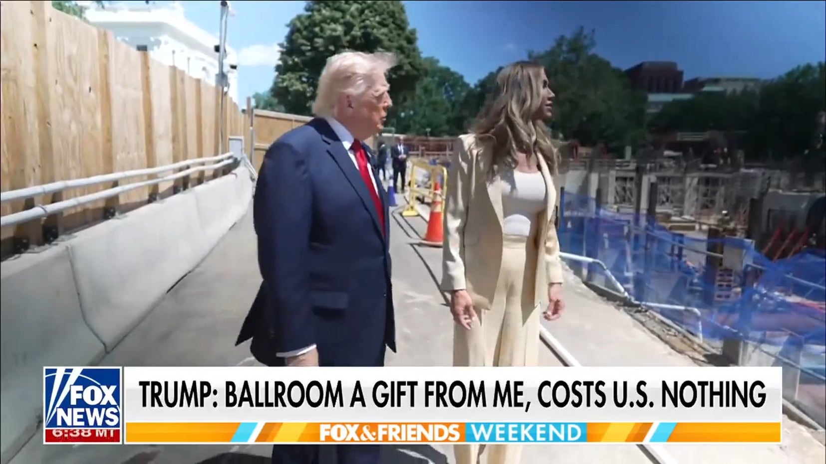 Trump shows off White House ballroom worksite
