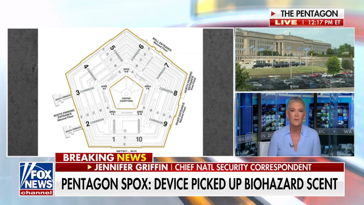 Pentagon on lockdown after device picks up biohazard scent