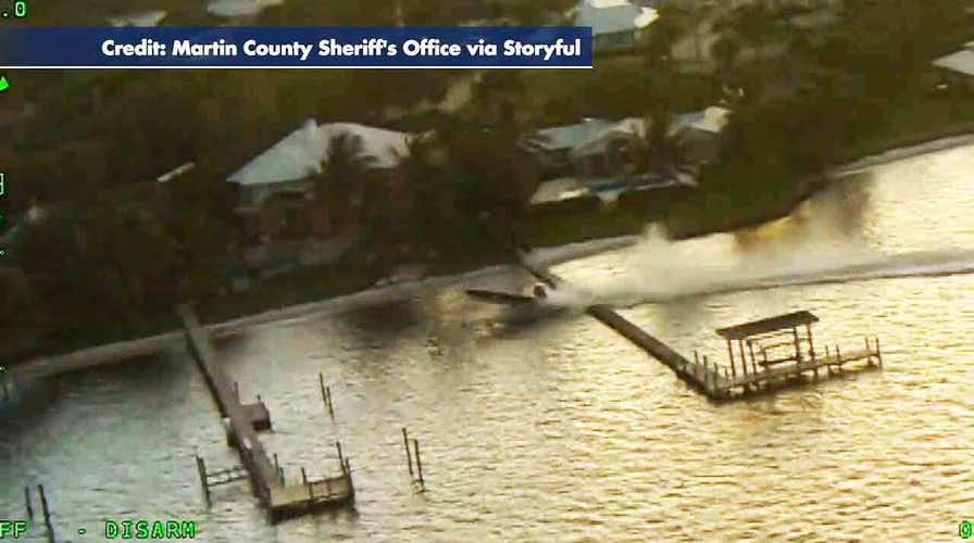 Out-of-control boat goes airborne, crashes into Florida dock
