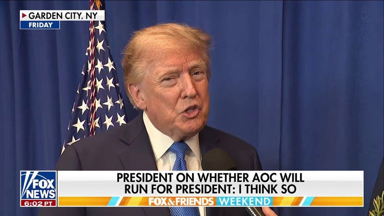 Trump predicts AOC will run for president in 2028