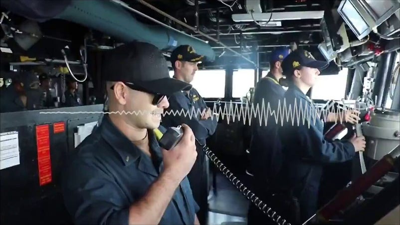 US Navy shares audio message to ships in Iran blockade
