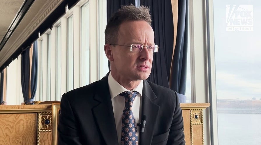 Hungarian Foreign Minister Péter Szijjártó reacts to President Donald Trump's Gaza proposal