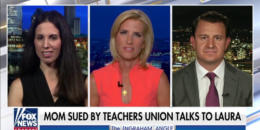 Mom sued by teachers union talks to Laura Ingraham Fox News Video