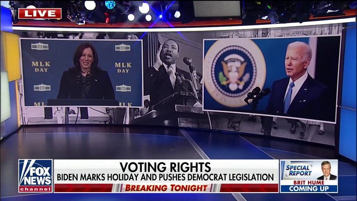 Biden calls for voting legislation in MLK Day speech