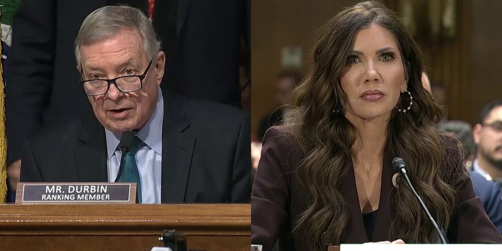 Senator Dick Durbin and Secretary Kristi Noem clash at DHS hearing