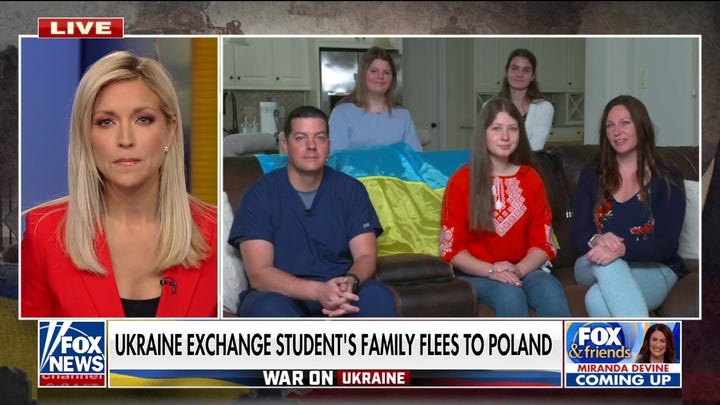 Ukrainian exchange student's host family raises money to help them reunite in Poland