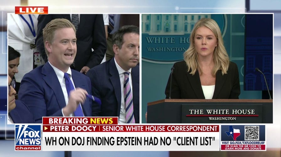 Prior comments about Epstein ‘client list’ by attorney general referred to ‘all of the paperwork,’ according to Press Secretary Leavitt