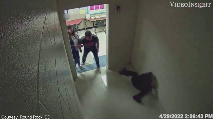 Surveillance video appears to show Texas teacher throwing 14-year-old boy into wall