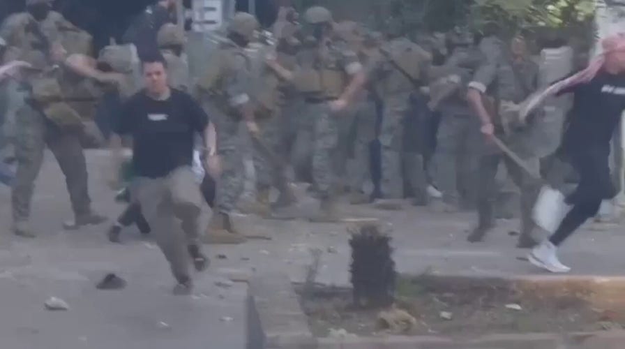 Pro-Palenstine demonstrations outside the US Embassy in Lebanon turn violent