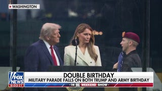 The Army’s Golden Knights present Trump with American flag
