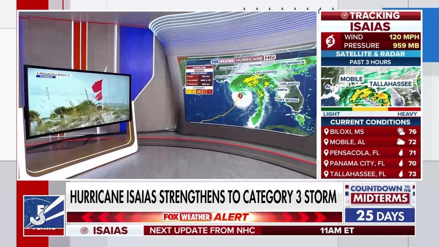 Hurricane Isaias strengthens to Category 3 storm threatening Gulf Coast
