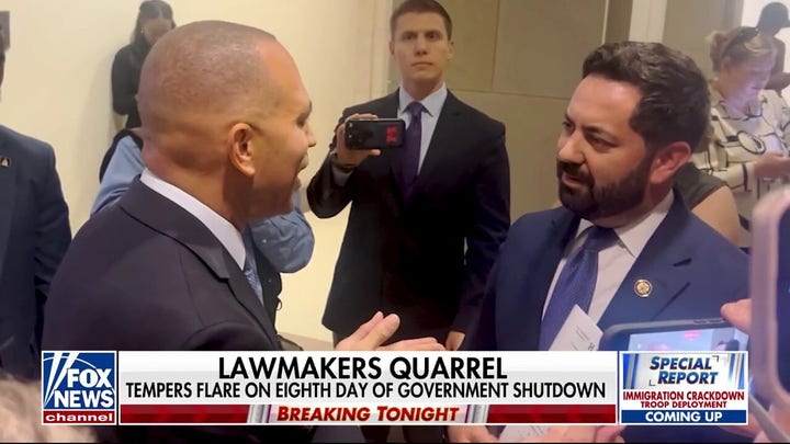 Tempers flare among lawmakers on 8th day of government shutdown