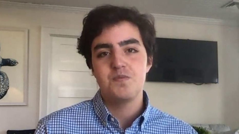 College Freshman Selling Thank You Lawn Signs To Help Feed Front