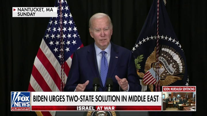 Biden calls for two-state solution in Israeli-Palestinian conflict 