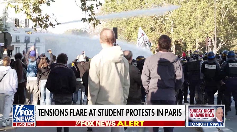 Paris student protests turn violent as clashes with police erupt over school system