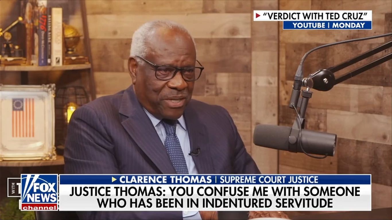 Justice Thomas slams left-wing critics who say he can't hold conservative values