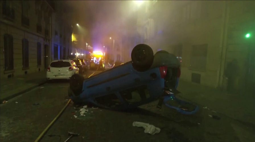 Sporadic violence in France continued through Saturday night
