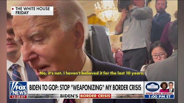 Biden admits border isn't secure, blames Republicans for surge: 'Give me the money'