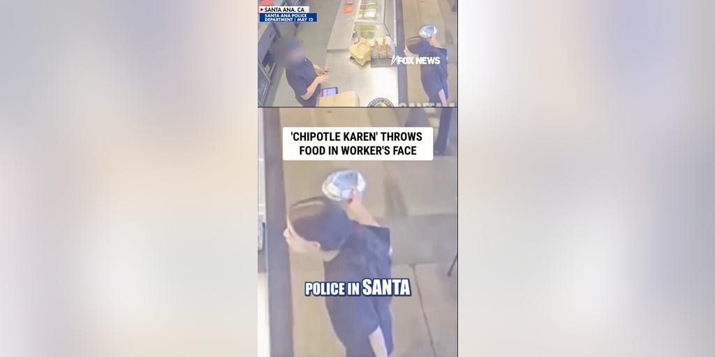 'Chipotle Karen' caught hurling burrito bowl at worker's face
