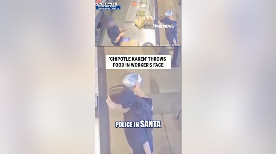 'Chipotle Karen' caught hurling burrito bowl at worker's face