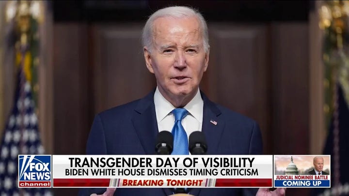 Biden White House defends marking Transgender Day of Visibility on Easter