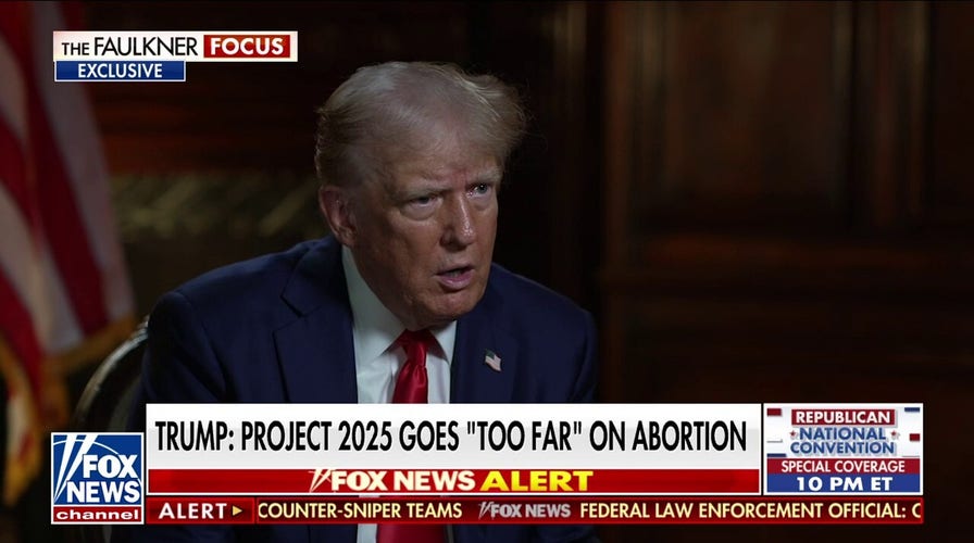 Trump says Project 2025 goes way too far on abortion