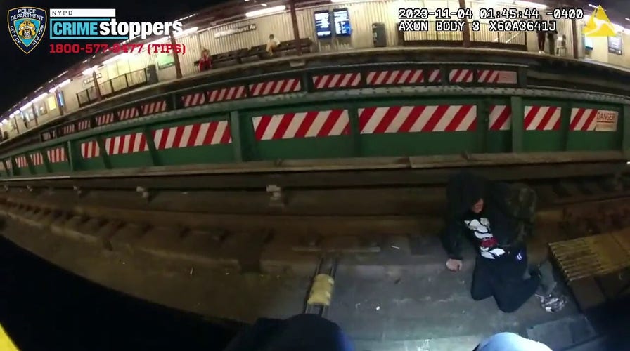 NYPD officers save a straphanger who fell onto subway tracks.