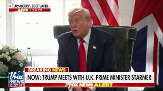 President Donald Trump tells reporters 'I don't do drawings' while in Scotland