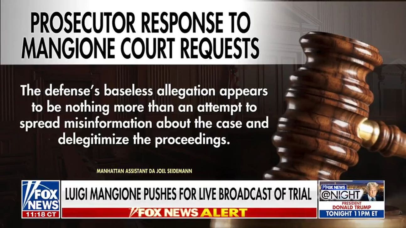 Luigi Mangione demands live-broadcast trial as prosecutors fire back