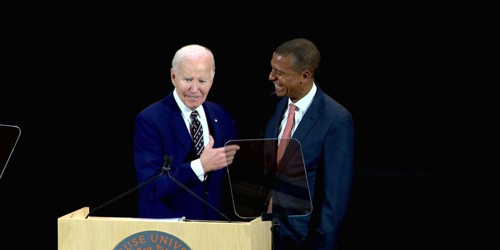 Biden jokes that Syracuse trustee is 'Barack' at portrait unveiling
