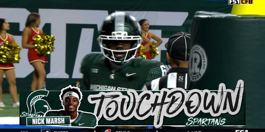Alessio Milivojevic connects with Nick Marsh for a 17-yard touchdown, extending Michigan State’s lead over Maryland