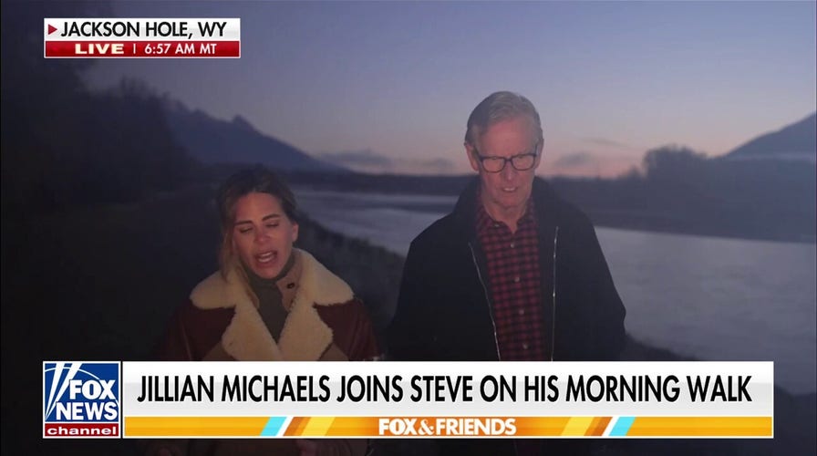 Jillian Michaels joins Steve Doocy for a morning walk in Wyoming
