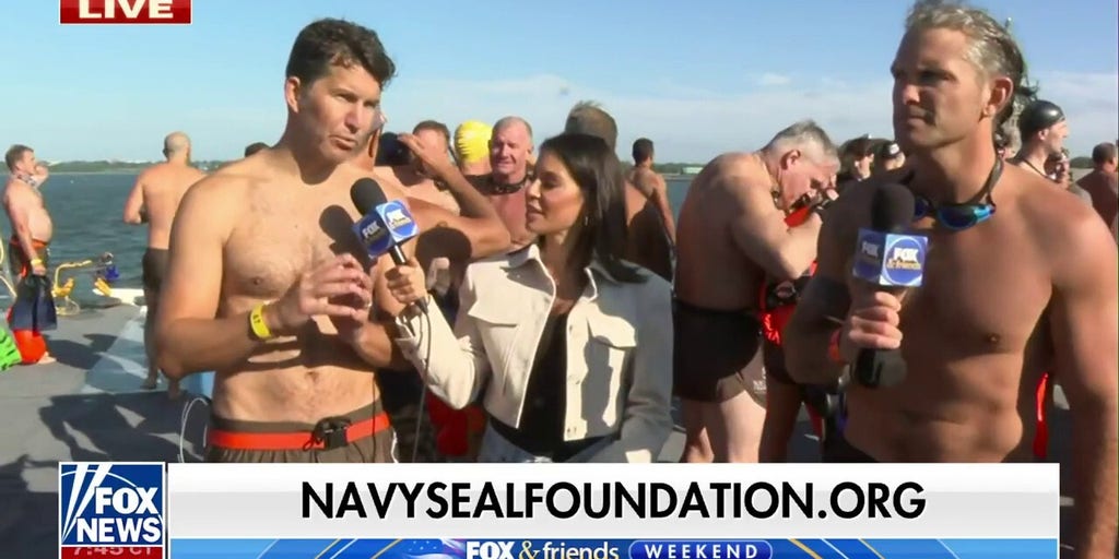 Will Cain and Pete Hegseth participate in the 2023 NYC Navy SEAL Swim | Fox News Video