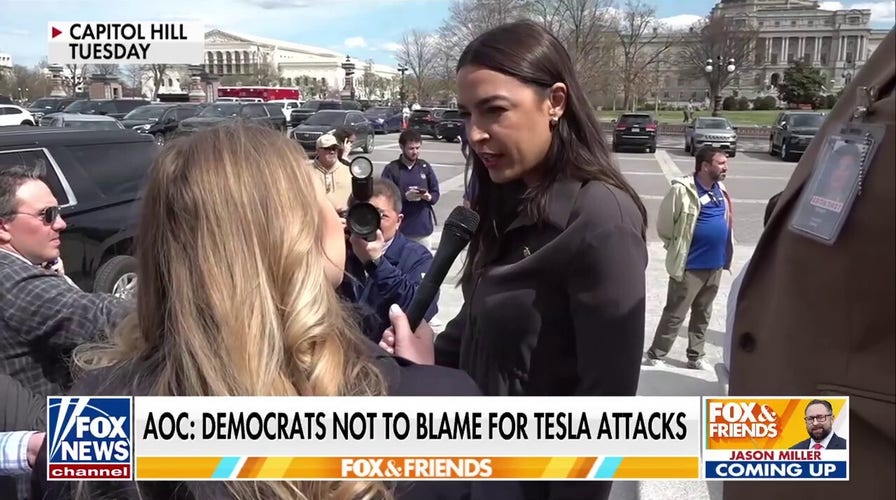 AOC slammed for 'ridiculous' answer when confronted on Tesla attacks
