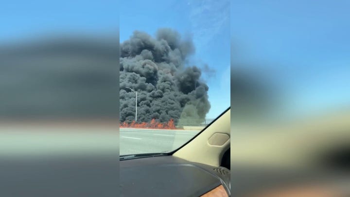 Connecticut police say several injured in fiery fuel truck crash on bridge