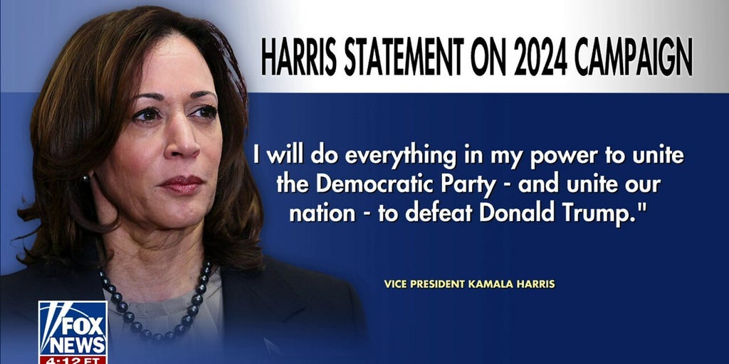 Kamala Harris releases a statement after Biden exits 2024 race | Fox News Video