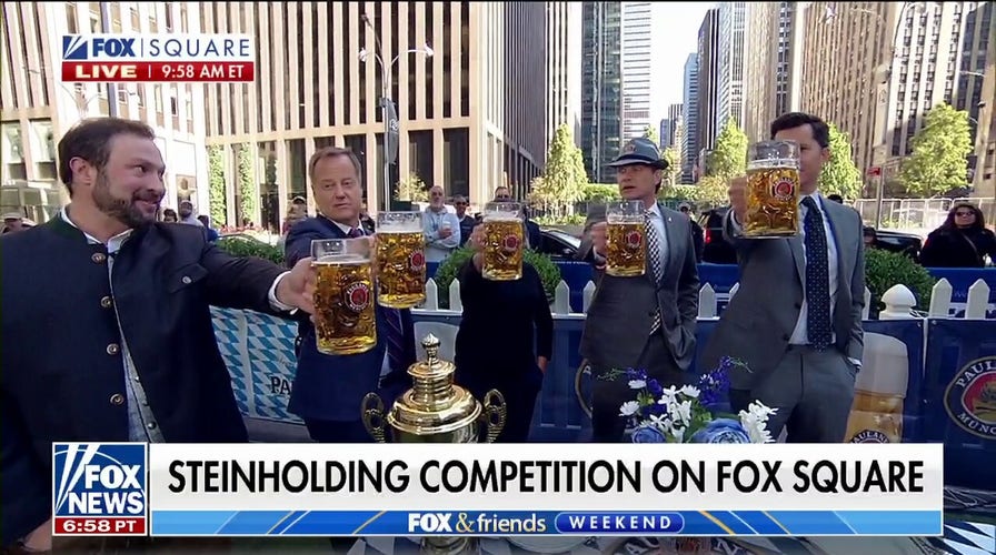 ‘Fox & Friends Weekend’ co-hosts put their steinholding skills to the test for Oktoberfest