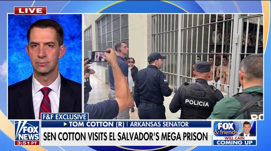 Sen. Cotton gets an inside look at El Salvador's mega prison, becomes first U.S. official to enter
