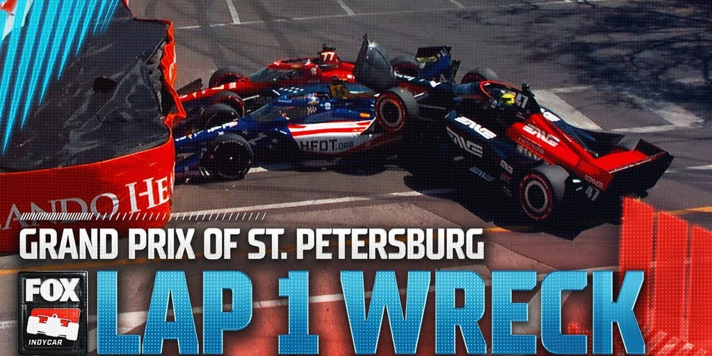 Santino Ferrucci, Sting Ray Rob & Mick Schumacher WRECK on Lap 1 at Grand Prix of St. Petersburg 😮