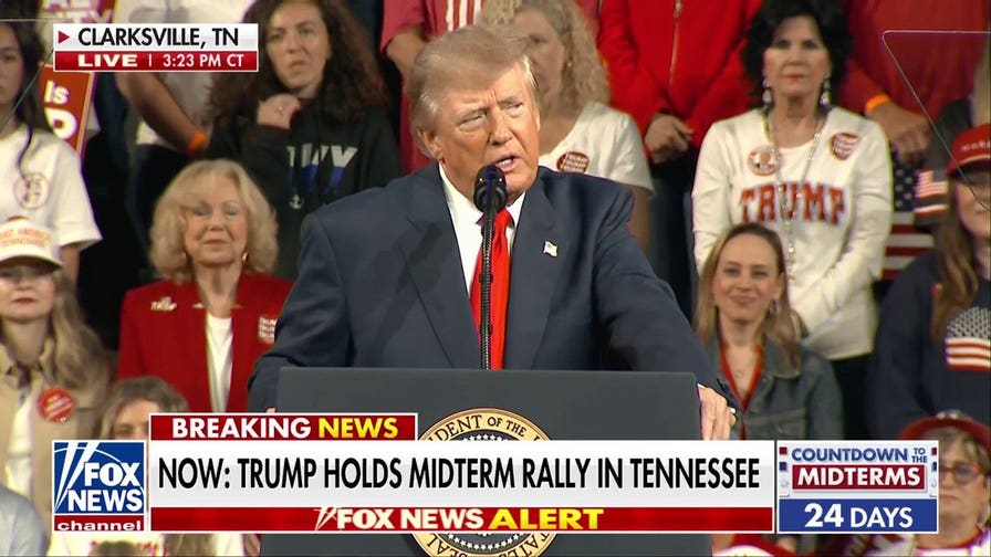 President Trump holds a rally in Tennessee